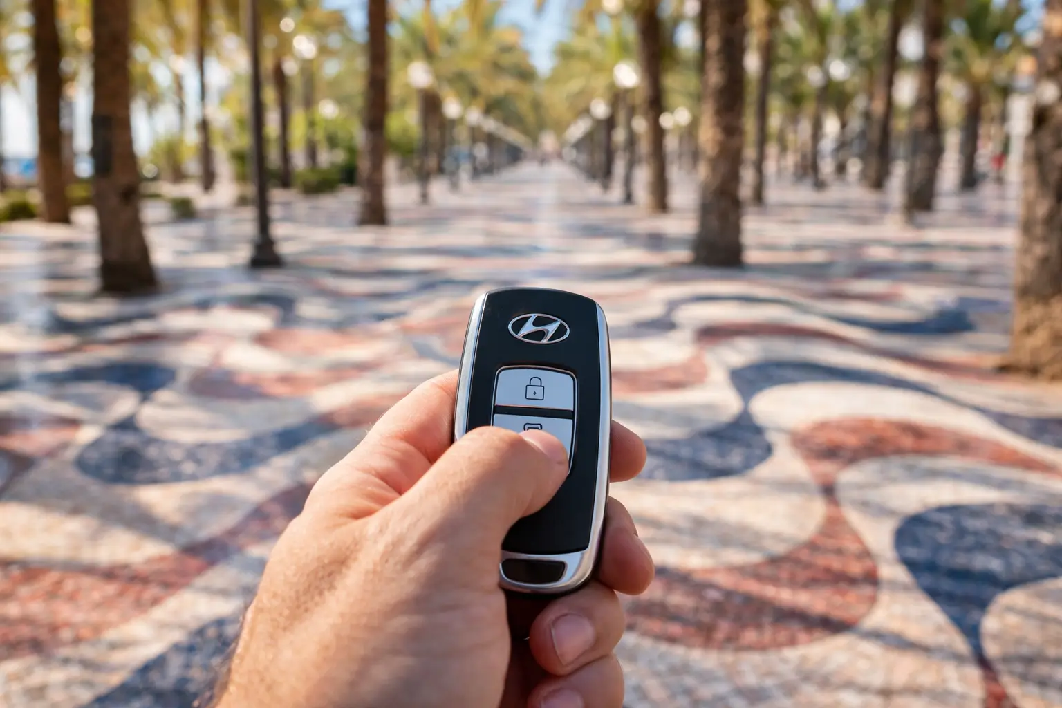 Coche junto al litoral de Alicante